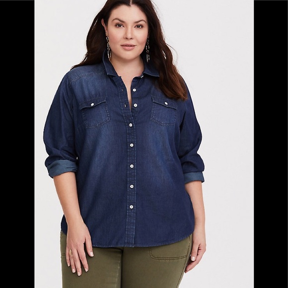 torrid denim shirt